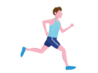 走っている男性ランナーのイラストです。