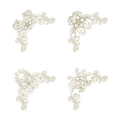 Classic Vitage Wedding Ornaments Frames Separator Elements Classic Vintage Wedding Invitation Hand Drawn Ornate the Calligraphy Poster Victorian Style