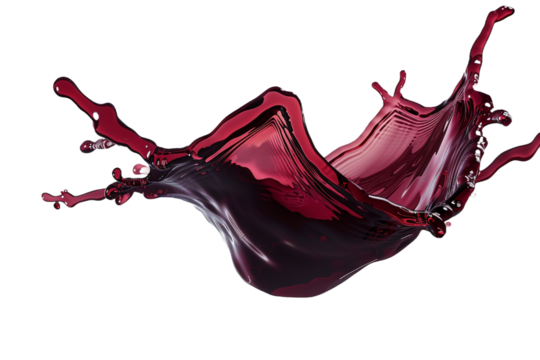 red wine splash isolated on transparent background - Powered by Adobe