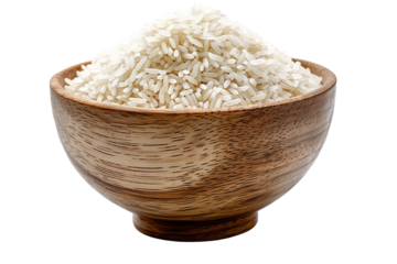rice in bowl isolated on transparent background