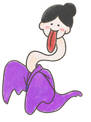 ろくろ首の手書きイラスト