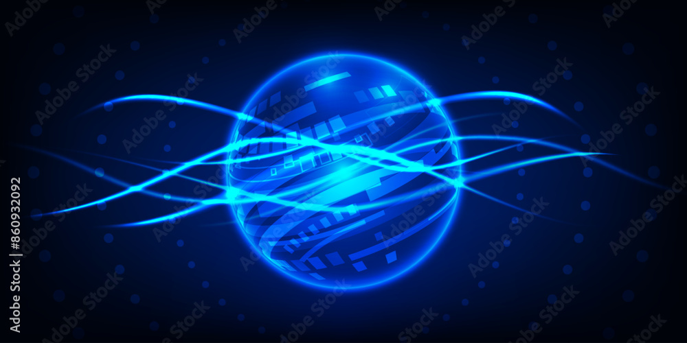 Poster abstract digital communication technology globe.futuristic hi tech concepts.