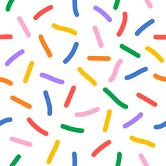 Confetti vector pattern. Minimal line shape abstract background. Geometric graphic flat style illustration. Kid celebrate birthday party background. Funny childish vector decoration