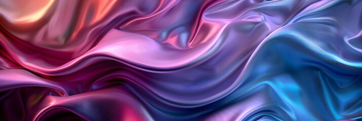 Obraz premium Abstract liquid metal in pastel tones flowing and merging with bright, contrasting colors, Colorful background, abstract Metallic Flow