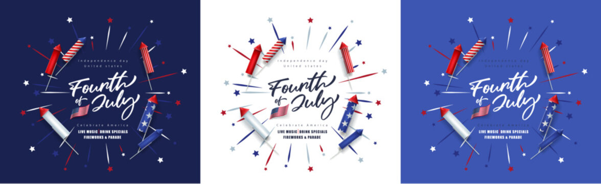 Independence day USA banner template .4th of July celebration poster template.fourth of july vector illustration .