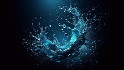 Blue water splash background