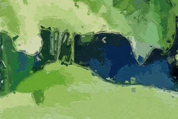 Oil paintings and various flowers, tigers, tropical leaves, and broken flowers are beautiful