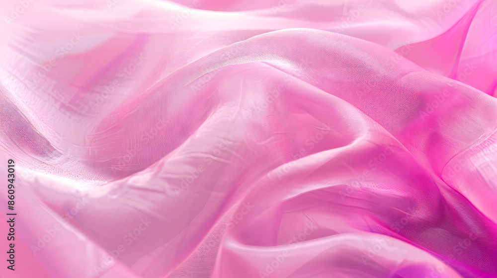 Poster texture chiffon fabric in pink color for backgrounds silk fabric selective focus : generative ai