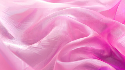 Texture chiffon fabric in pink color for backgrounds silk fabric selective focus : Generative AI