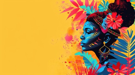 Illustrate a colorful template supporting arts and culture preservation, with vibrant visuals and ample copy space.