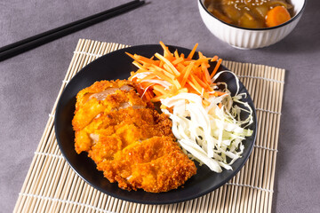 Japanese Chicken Katsu with Curry.  Perfect for recipe, article, or any cooking contents.