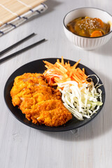 Japanese Chicken Katsu with Curry.  Perfect for recipe, article, or any cooking contents.