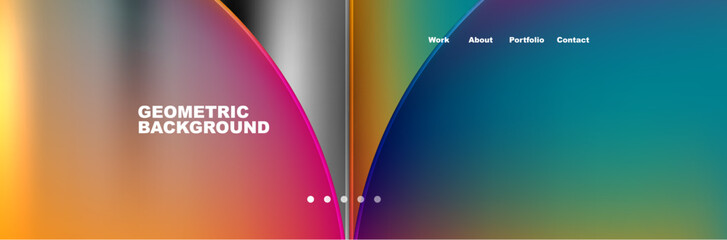 Circle triangle geometric web site page template. Vector Illustration For Wallpaper, Banner, Background, Card, Book Illustration, landing page