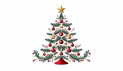 Obraz premium christmas tree on a white background