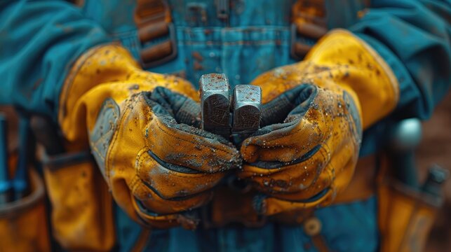 Hands Holding Rusty Tools