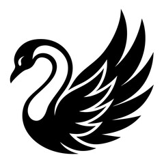 Swan logo icon vector art silhouette illustration