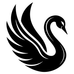Swan logo icon vector art silhouette illustration