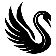 Swan logo icon vector art silhouette illustration