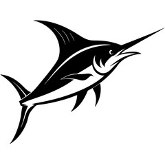 Marlin icon logo silhouette vector illustration