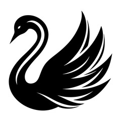 Swan logo icon vector art silhouette illustration
