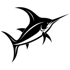 Marlin icon logo silhouette vector illustration