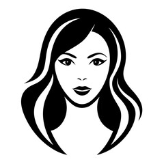 Beautiful lady's face logo icon silhouette vector illustration
