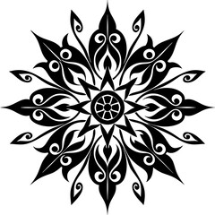 Calligraphic pattern silhouette vector illustration