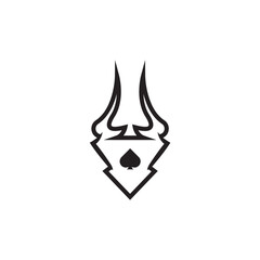 bull poker logo design icon illustration.