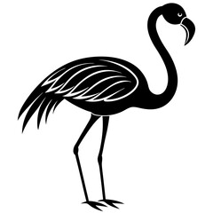 Flamingo icon silhouette vector illustration