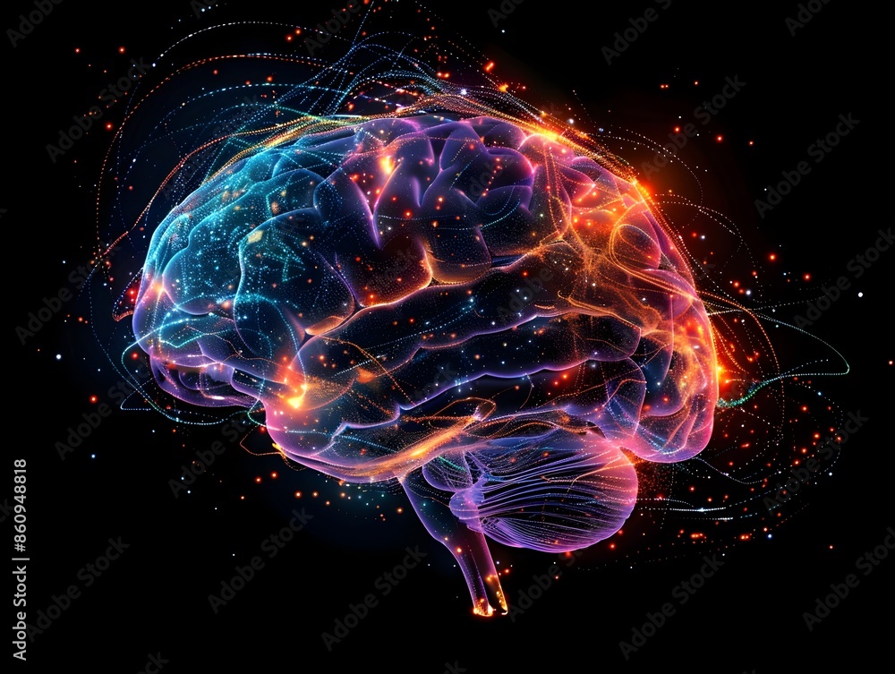 Poster flowing neural network representing the fluidity of thought and creativity