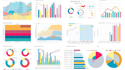 A collection of colorful graphs and charts