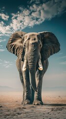 Fototapeta premium Elephant , commercial ads photo, product shot, stunning, beautiful, minimalist, award photo, centered