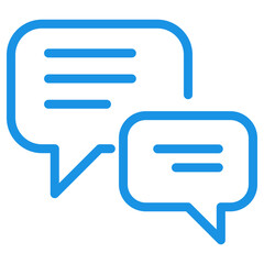 Chat icon with blue linear design