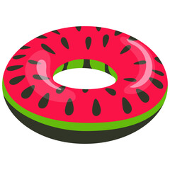 Illustration of Inflatable Ring on White Background. Isolated Vector in Cute Cartoon Style.