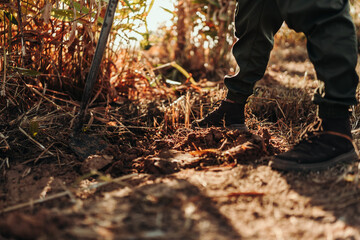 Before planting vegetables, gardeners use a hoe to clear weeds from the soil.