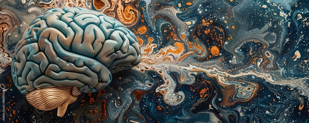 Poster intricate brain patterns showcasing complexity of thought processes