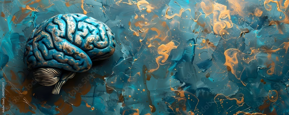 Poster intricate brain patterns showcasing the complexity of thought processes