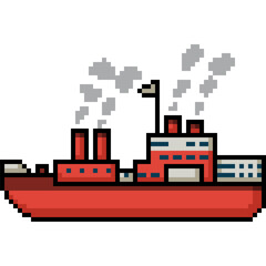 pixel art of factory on ship