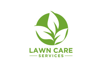 Lawn care logo design, landscape, grass concept template