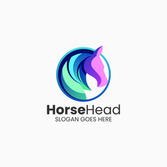 Vector Logo Illustration Horse Gradient Colorful Style