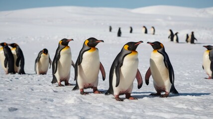 Fototapeta premium penguins on ice
