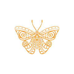 butterfly pattern vector design with gold color