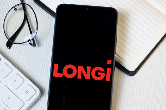 New York, USA - 21 June 2024: LONGi Green Energy Technology Logo on Phone Screen, Company Icon