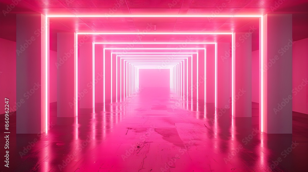 Poster mesmerizing neon pink gradient backdrop for futuristic product displays and concepts