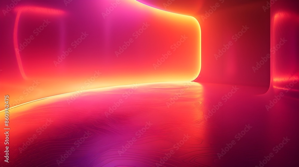 Sticker Vibrant Neon Gradient Background with Energetic Light Streaks for Product Showcases