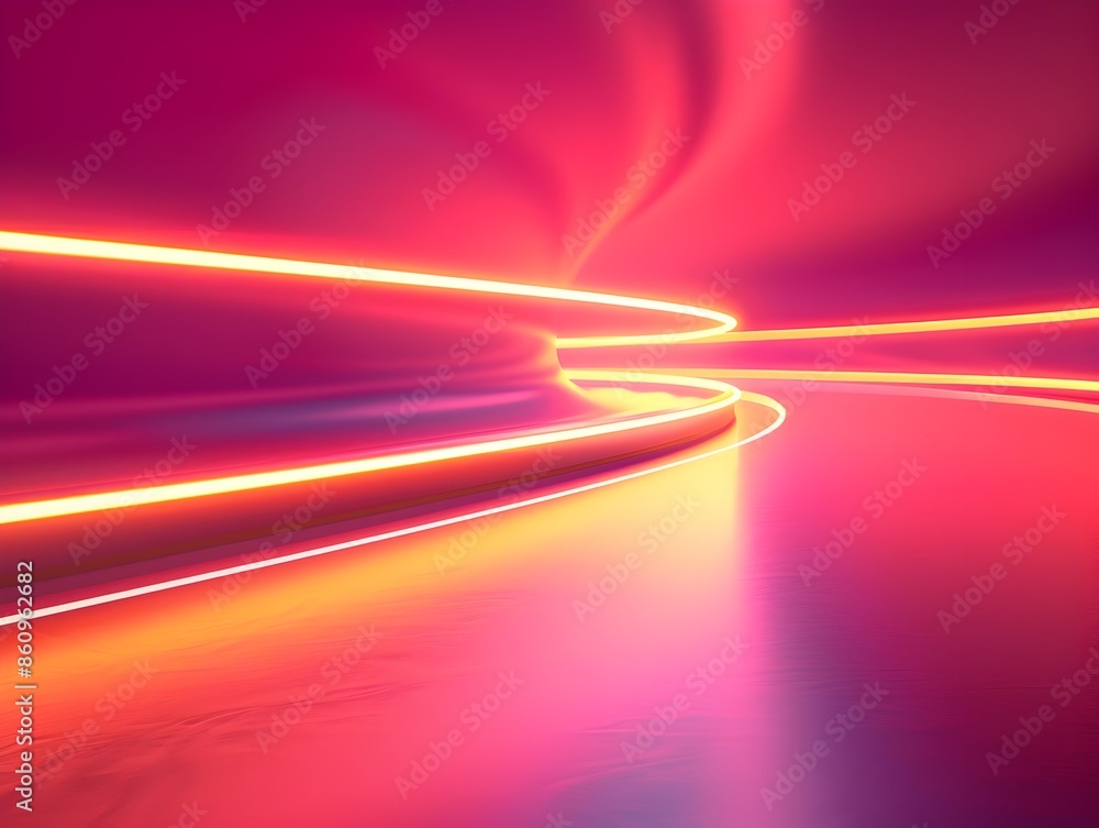 Poster vibrant neon gradient with fluid light trails for dynamic product showcase