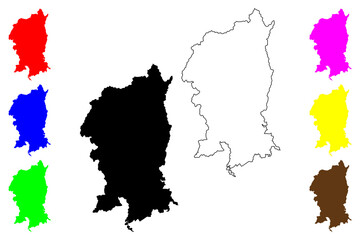 Kyoto City (State of Japan, island country, Kanto Region) map vector illustration, scribble sketch City of Kyoto map