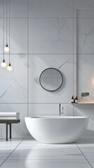 Modern bathroom , commercial ads photo, product shot, stunning, beautiful, minimalist, award
