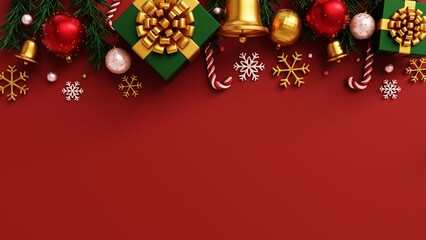 Merry Christmas and Happy New Year 3d Rendering Background. 