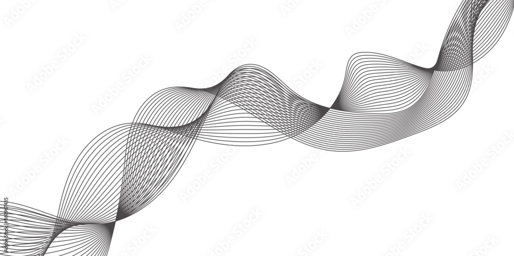 Aufkleber abstract vector line wave graphics on white background. digital frequency track equalizer. stylized 